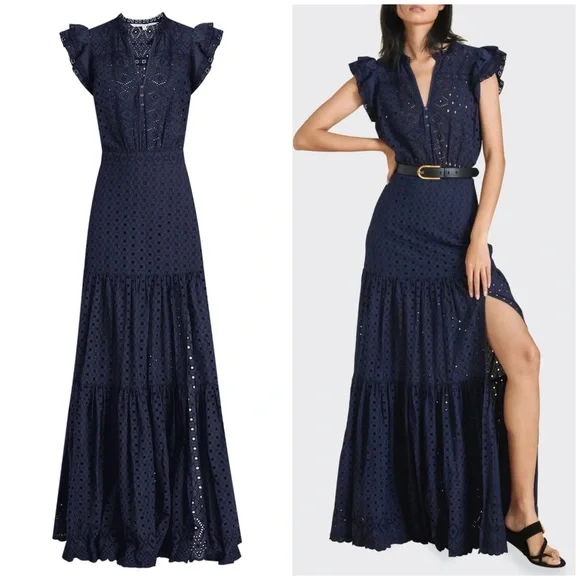 VERONICA BEARD
Satori Eyelet Short-Sleeve Maxi Dress - Picture 1 of 7